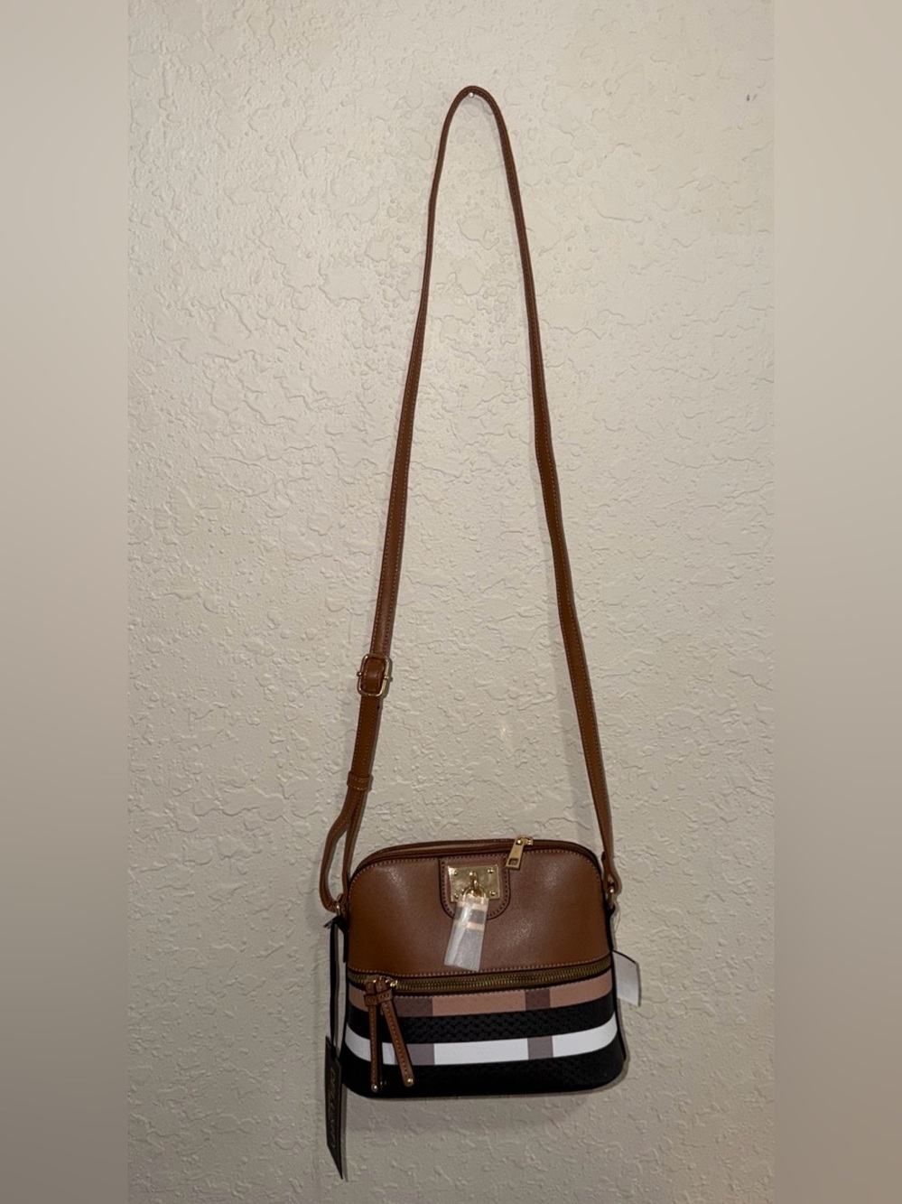 Deluxity Los Angeles Plaid Dome Crossbody Bag Multicolor